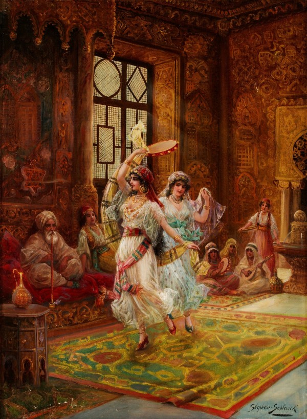 Harem Interior with Dancing Women by Stephan Sedlacek